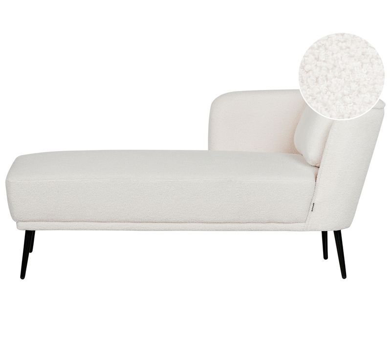 Méridienne Côté Droit Artheze Bouclé Blanc Cassé