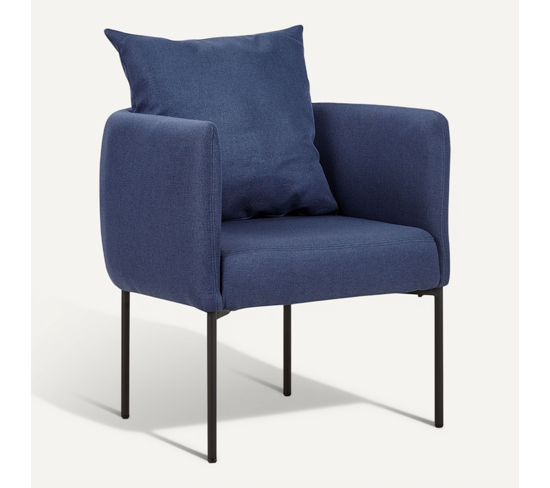 Fauteuil Malmos Tissu Bleu Foncé