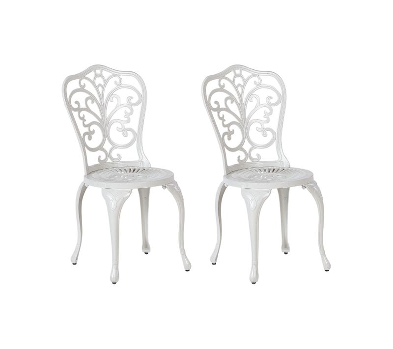 Lot De 2 Chaises De Jardin Triora Métal Blanc Cassé