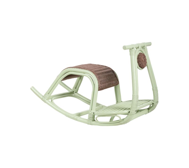 Chaise à Bascule Pour Enfants Aspria Rotin Vert Clair