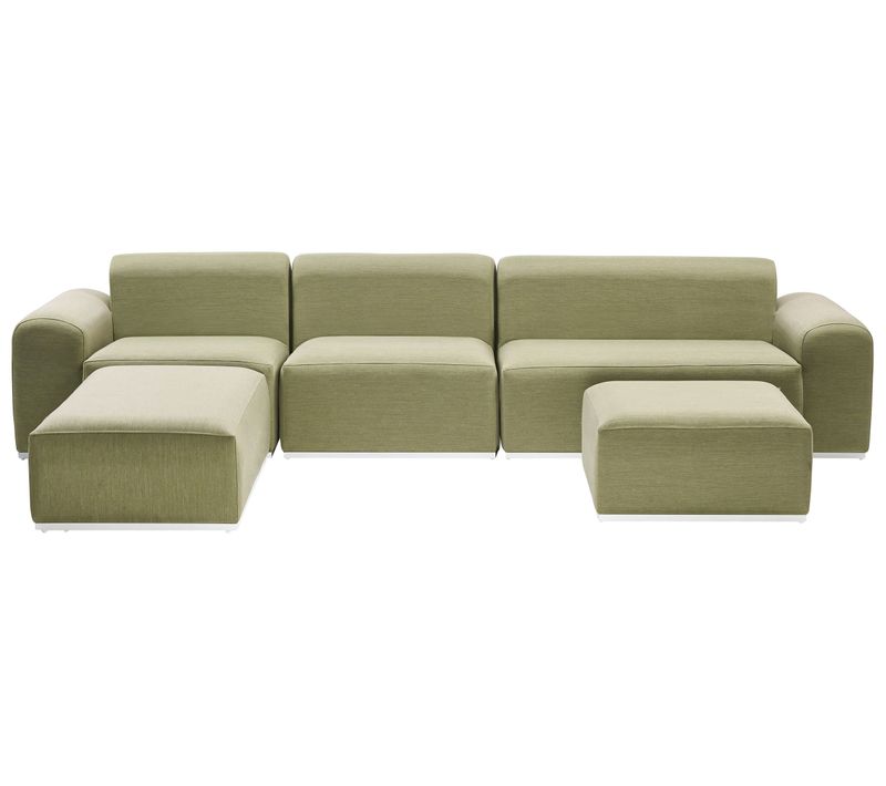 Canapé De Jardin Avec Pouf 7 Places Battifollo Vert Olive