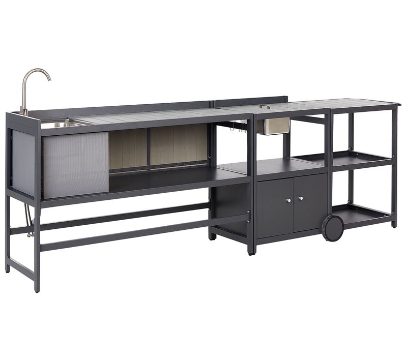 Cuisine D'extérieur Avec Évier Ortisei Métal Gris Graphite