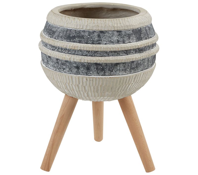 Cache-pot Sur Pied Athyrium 38 Cm Beige