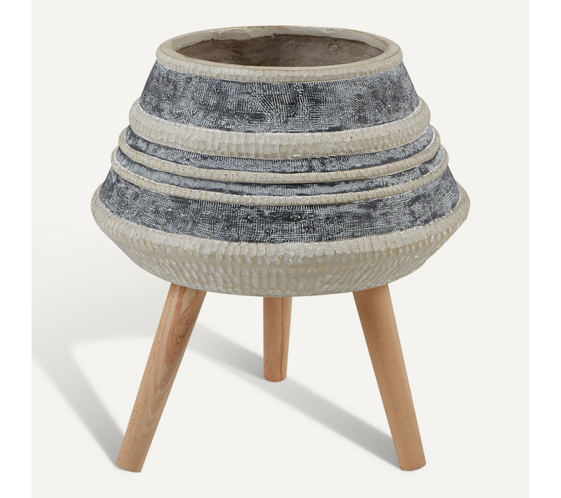 Cache-pot Sur Pied Athaea 37 Cm Beige