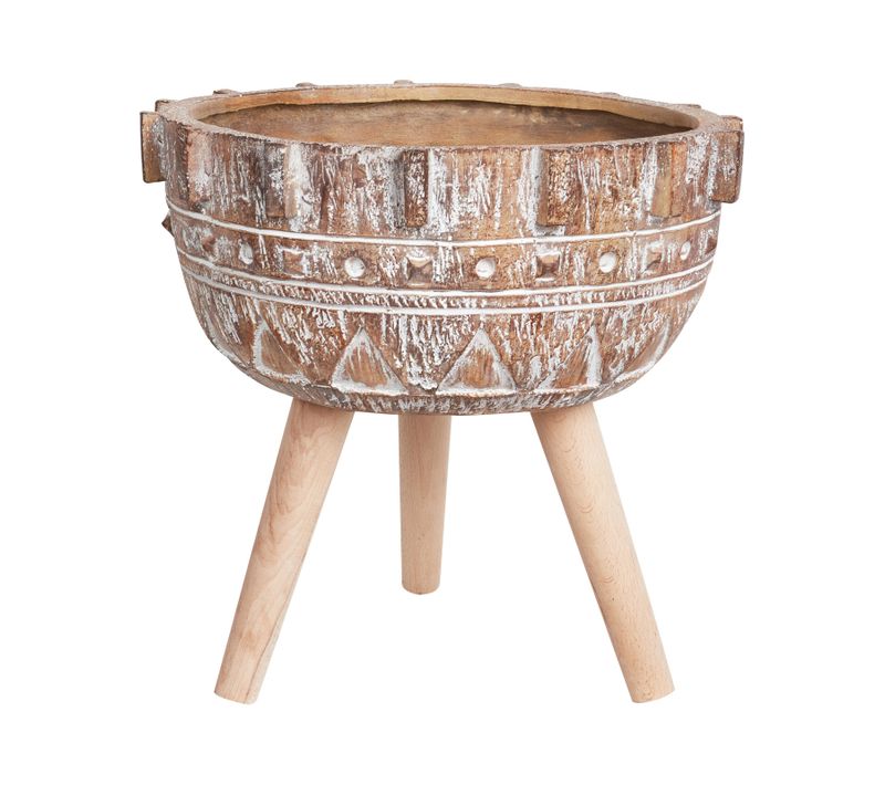 Cache-pot Sur Pied Asplenium 37 Cm Marron Clair