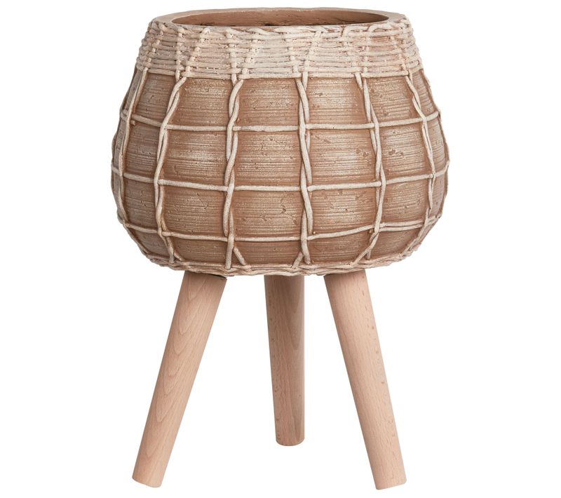 Cache-pot Sur Pied Darmera 30 Cm Marron Clair