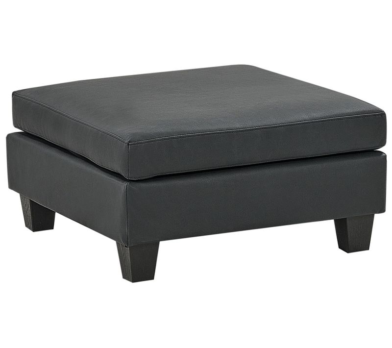 Ottoman Unstad Cuir Pu Noir