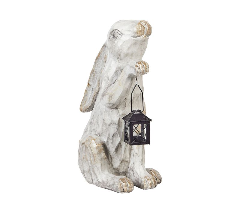 Statue De Jardin Gerland Lapin Blanc Cassé