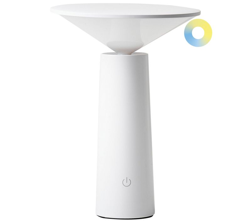 Lampe De Table LED Sans Fil Levira Avec Variateur Métal Blanc