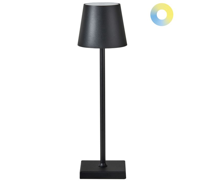 Lampe De Table LED Sans Fil Baceiro Avec Variateur Métal Noir