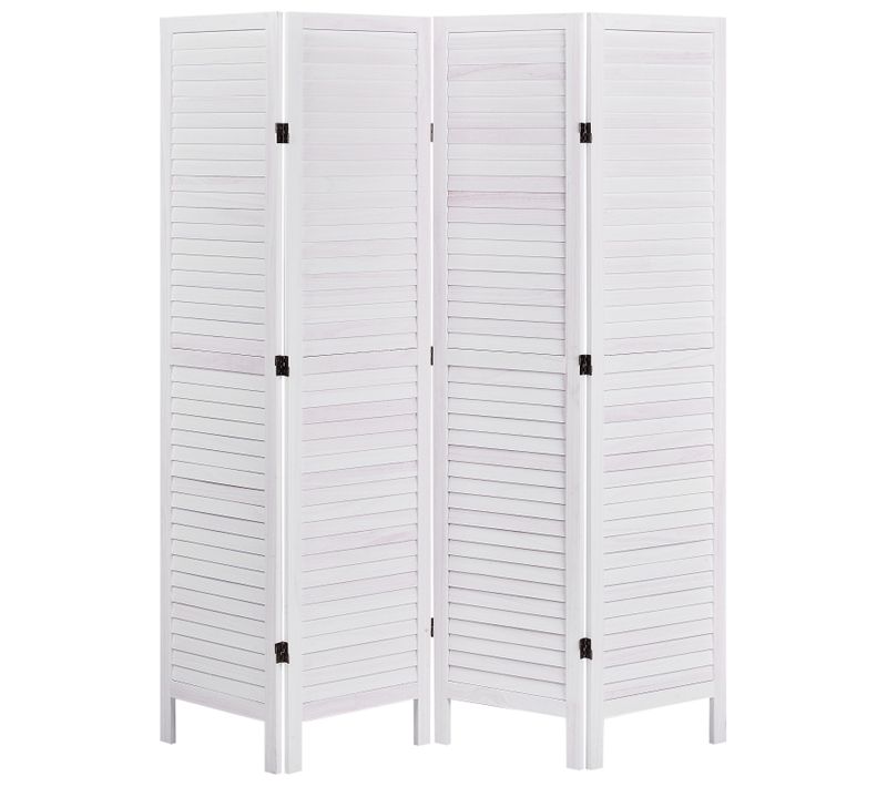 Séparateur De Pièce à 4 Panneaux Avenes Blanc Cassé 163 Cm 170 Cm