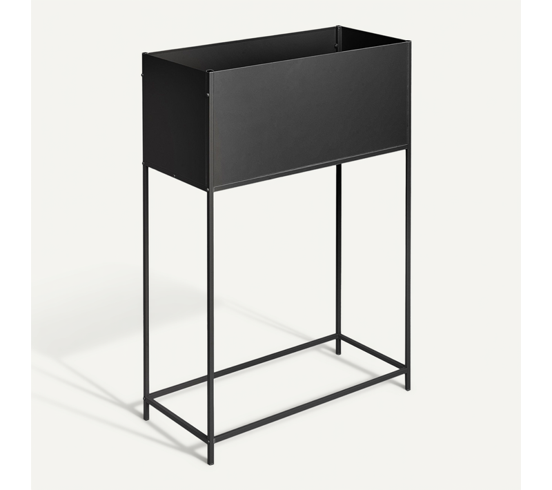 Cache-pot Sur Pied Tapien Métal 70 Cm Noir