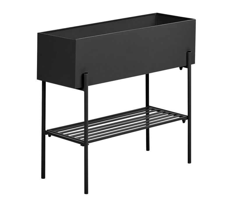 Cache-pot Sur Pied Vinca Métal 70 Cm Noir