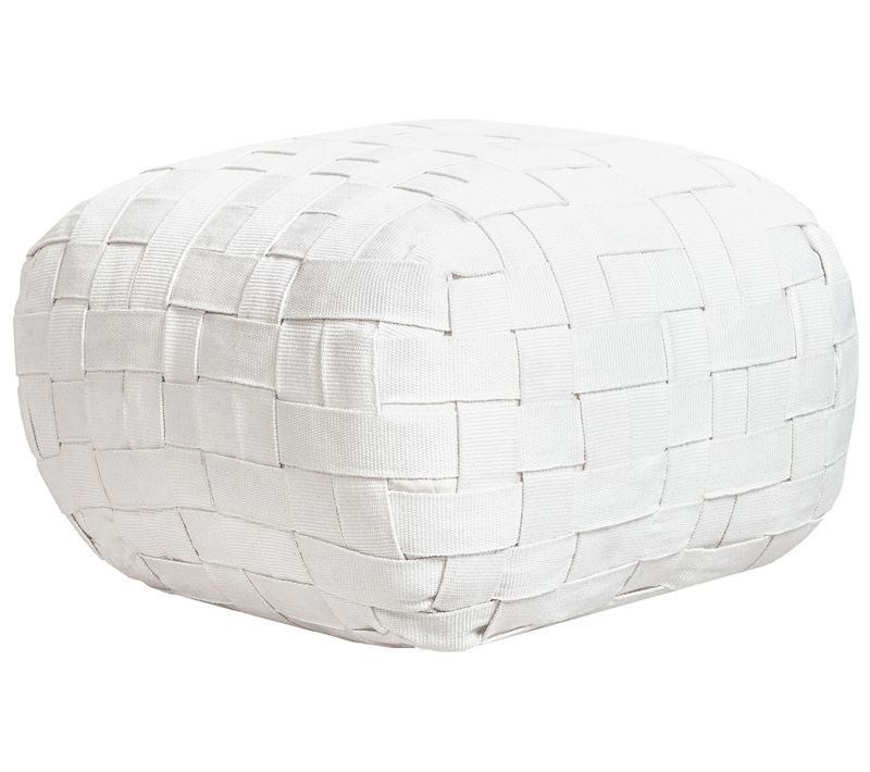 Pouf Bodla Matière Synthétique Blanc