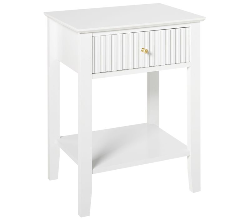 Table De Nuit à 1 Tiroir Assisi Blanc