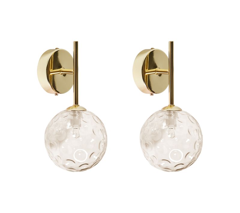 Lot De 2 Lampes Murales Anadyr Verre Beige