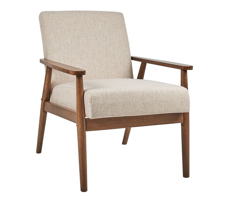 Fauteuil Esrum Tissu Marron Foncé/beige