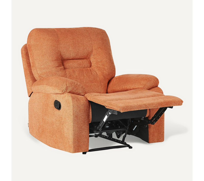 Fauteuil Inclinable Bergen Repose-pieds Inclus Tissu Orange
