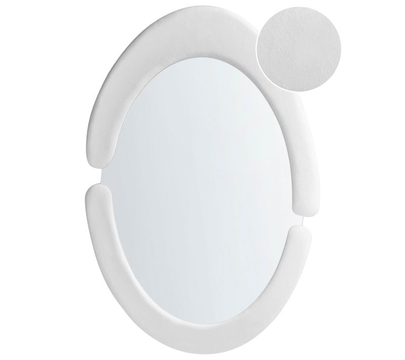 Miroir Massay 53 Cm 90 Cm Velours Blanc