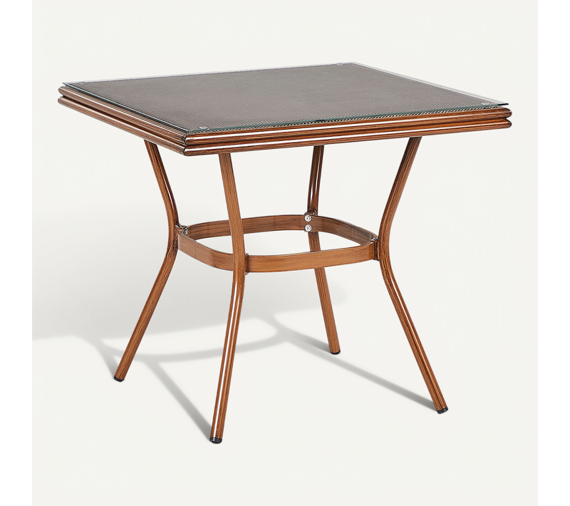 Table De Salle à Manger De Jardin Caspri Ii 80 Cm 80 Cm Verre Gris