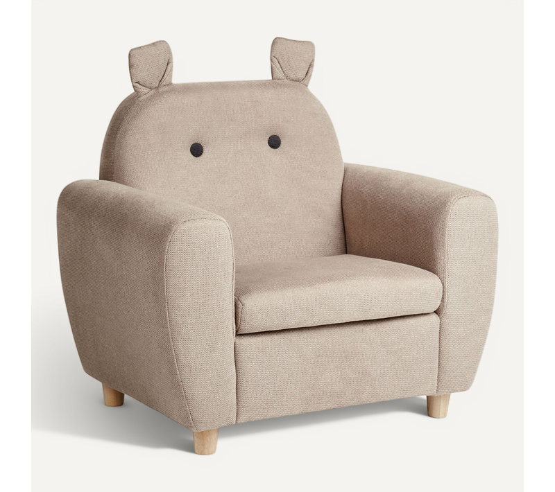 Fauteuil Pour Enfants Hippopotame Maribo Tissu Taupe