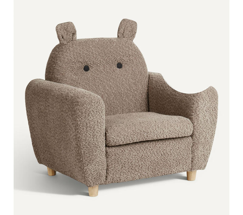 Fauteuil Pour Enfants Hippopotame Maribo Bouclé Marron