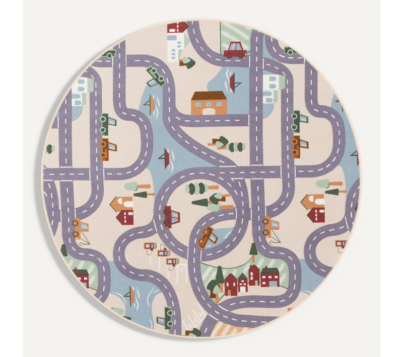 Tapis Rues Pour Enfants Fun Town Rond 133x133cm