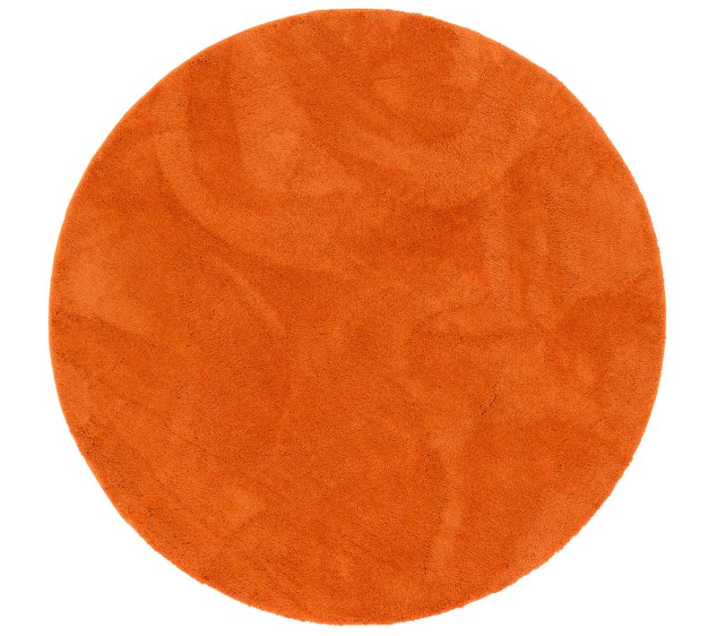 Tapis à Poils Longs Silky Rond 160cm Orange