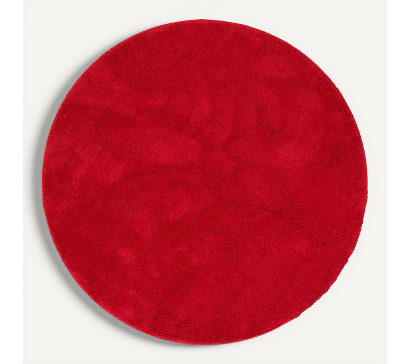 Tapis à Poils Longs Silky Rond 120cm Bordeaux