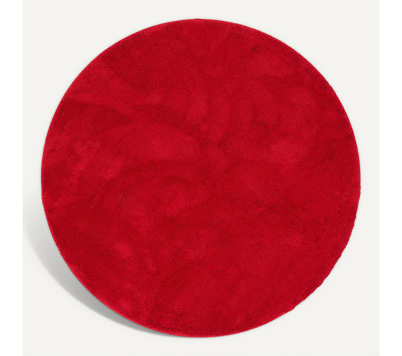 Tapis à Poils Longs Silky Rond 200cm Bordeaux