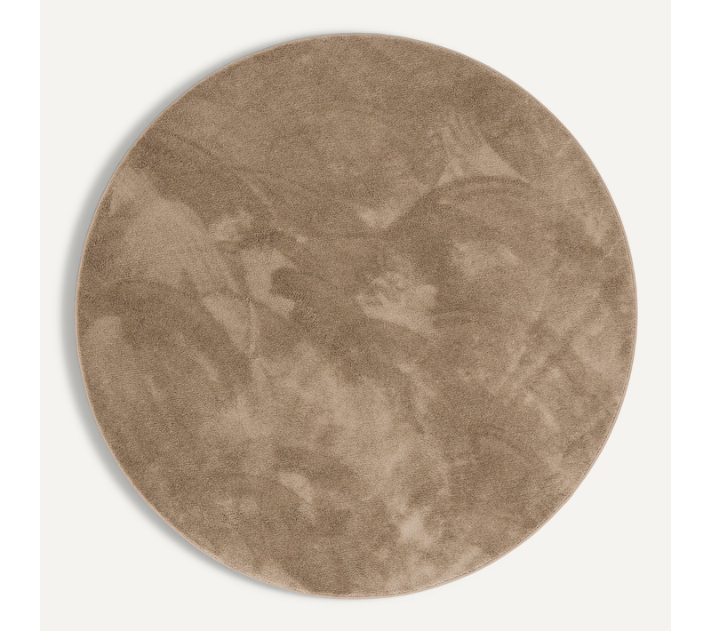 Tapis à Poils Longs Melia Rond 120cm Taupe