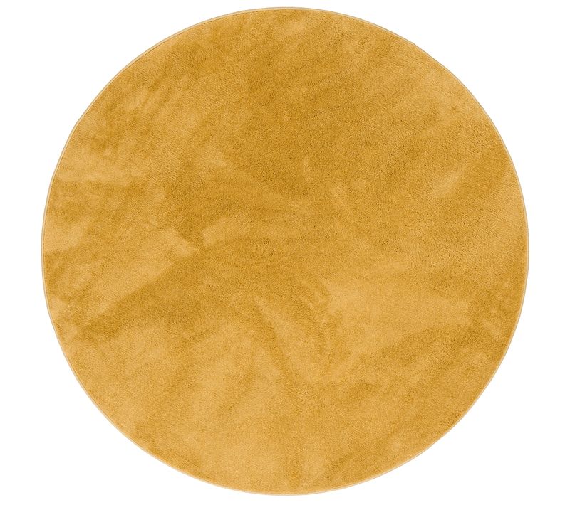Tapis à Poils Longs Melia Rond 200cm Jaune