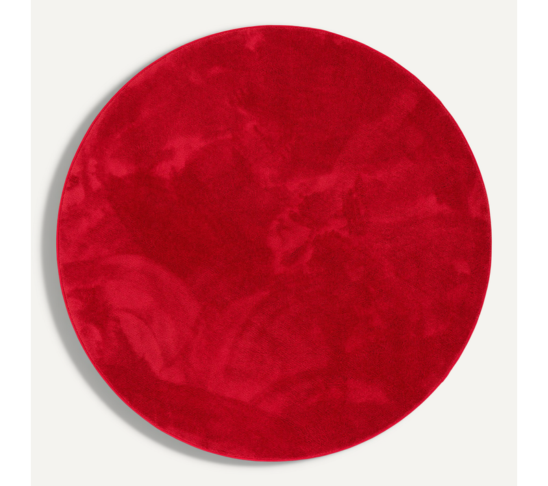 Tapis à Poils Longs Melia Rond 120cm Bordeaux