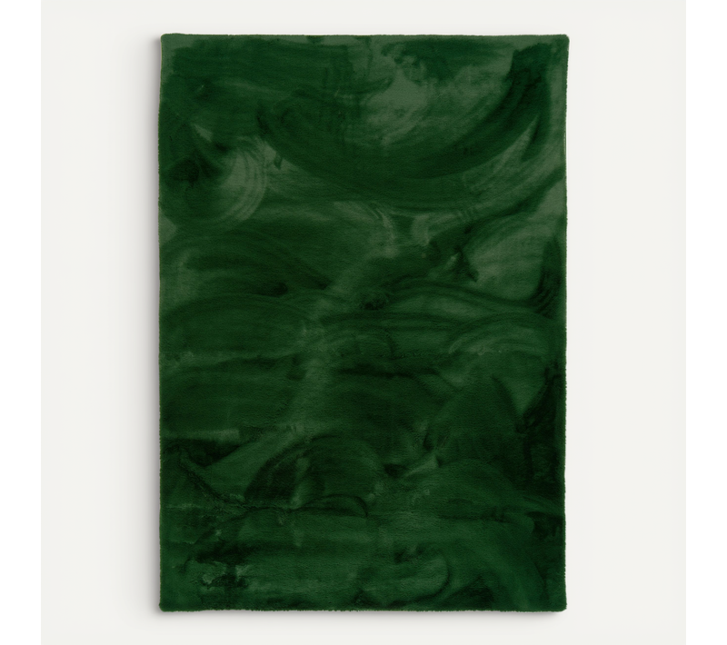 Tapis En Fourrure Plush 120x170cm Vert Foncé