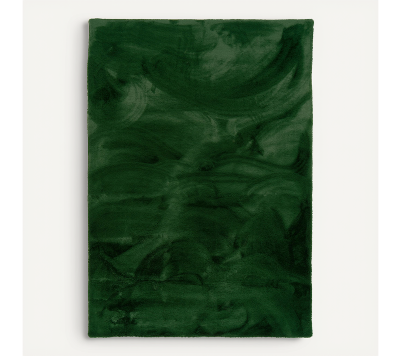 Tapis En Fourrure Plush 140x180cm Vert Foncé