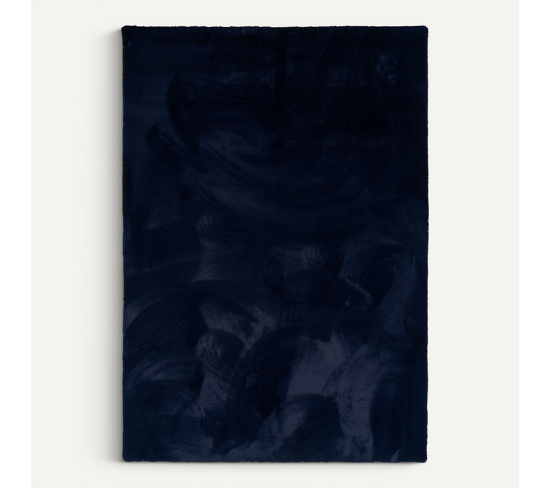 Tapis En Fourrure Plush 160x230cm Bleu Foncé
