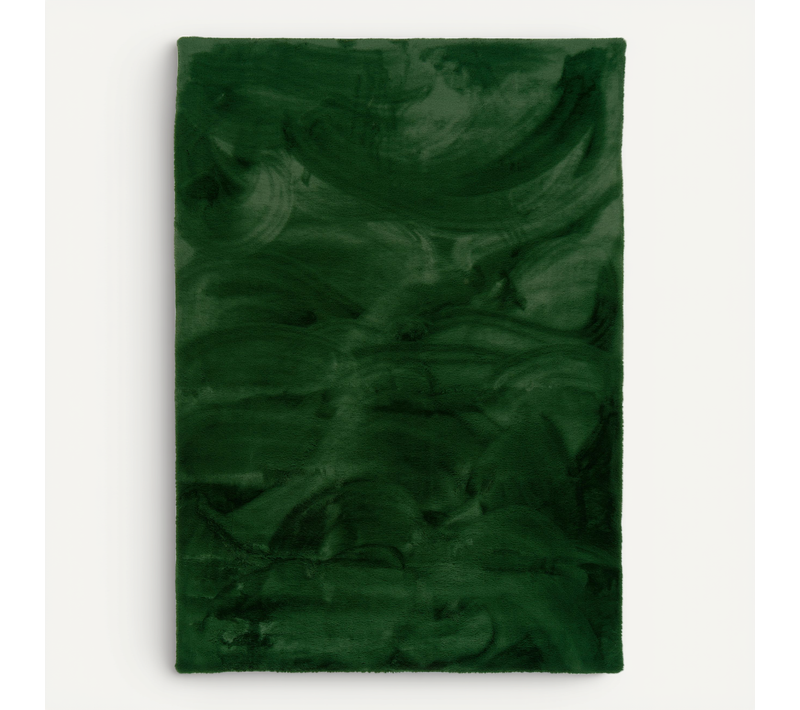 Tapis En Fourrure Plush 160x230cm Vert Foncé