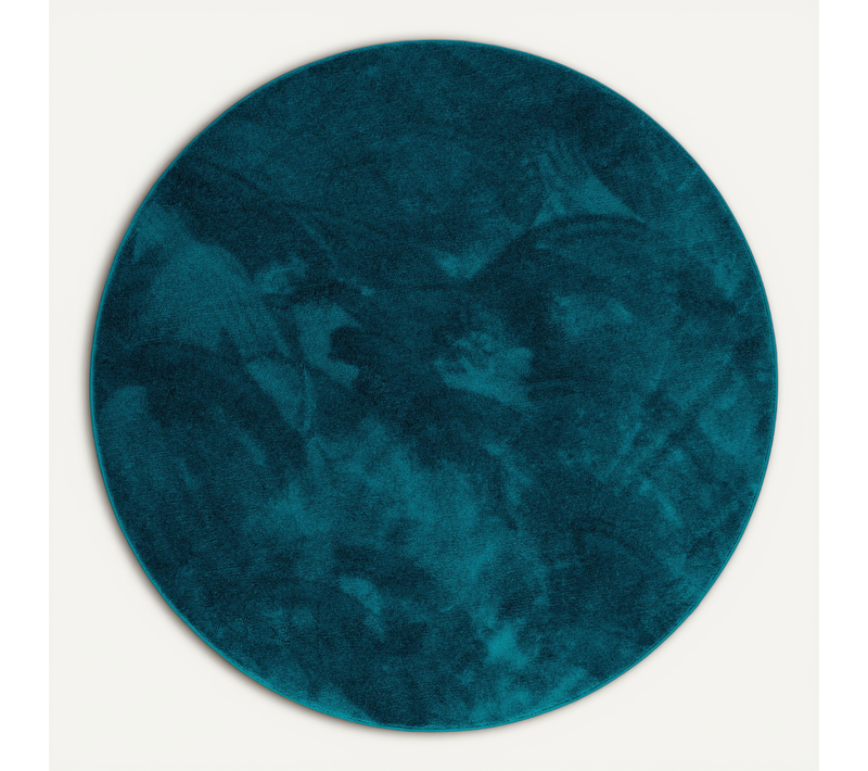 Tapis à Poils Longs Melia Rond 160cm Bleu Foncé