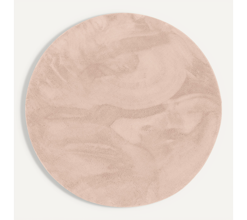 Tapis En Fourrure Pearl Rond 120cm Vieux Rose