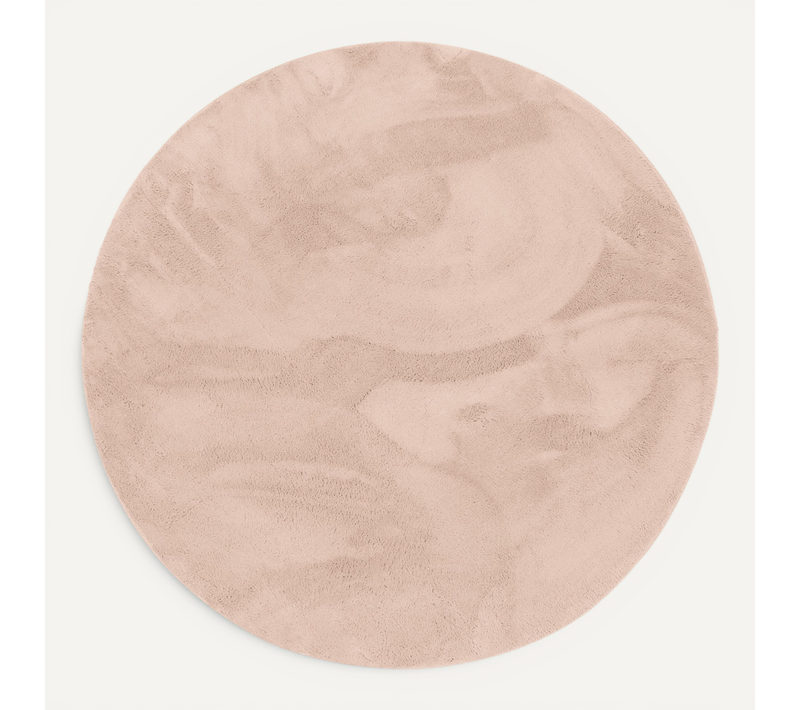 Tapis En Fourrure Pearl Rond 160cm Vieux Rose