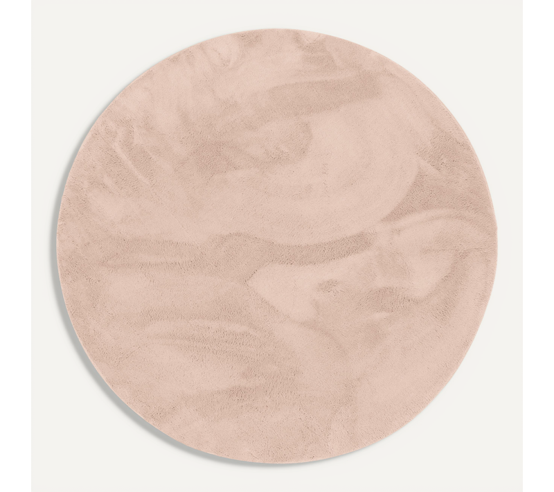Tapis En Fourrure Pearl Rond 200cm Vieux Rose