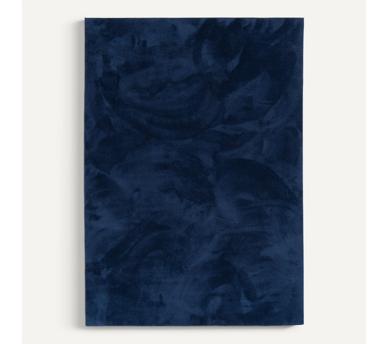 Tapis En Fausse Fourrure 120x170cm Bleu Foncé