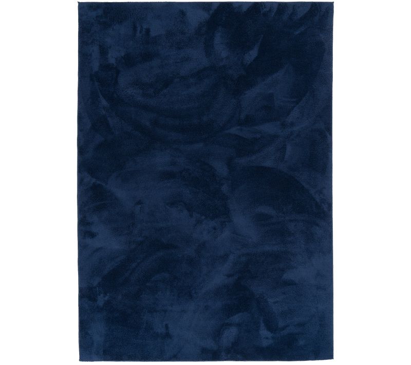 Tapis En Fausse Fourrure 160x230cm Bleu Foncé