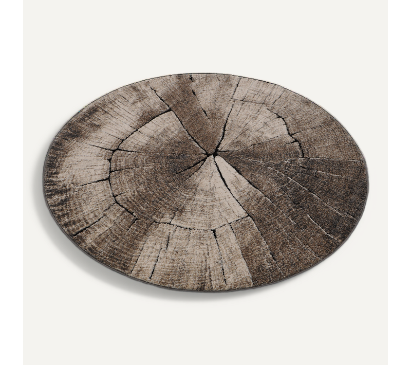 Tapis Marla Design Moderne Arbre, Nature, 160 Cm Rond