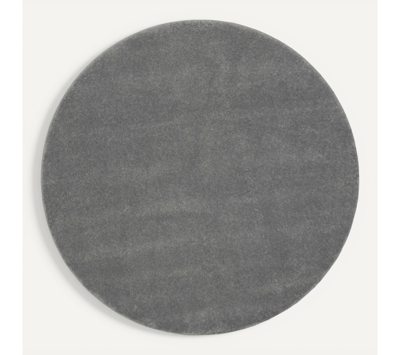 Tapis Marley Élégant Salon, Poils Courts, Anthracite, 120 Cm Rond