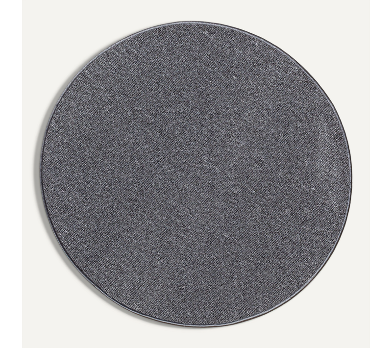 Tapis Natal Moderne Uni Anti-salissures, Anthracite, 80 Cm Rond
