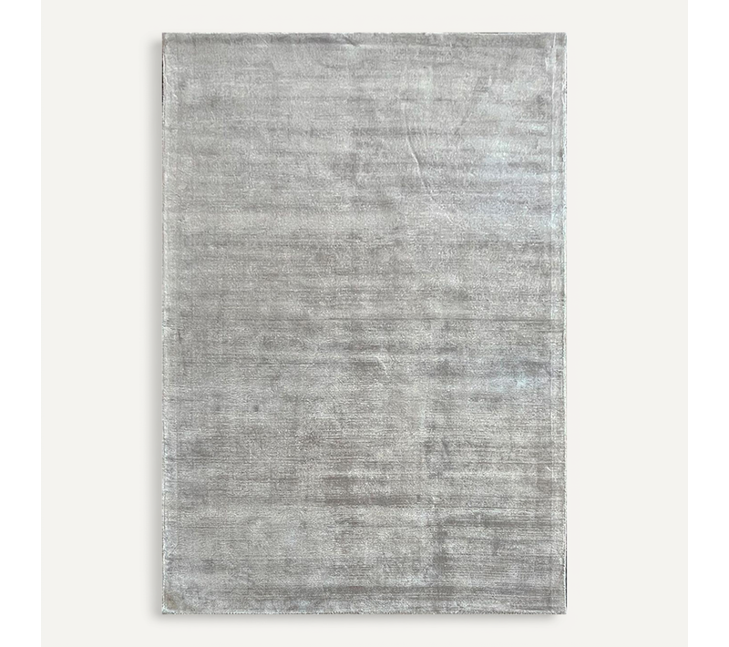 Tapis Janelle Élégant Salon Viscose, Gris, 200 Cm Rond