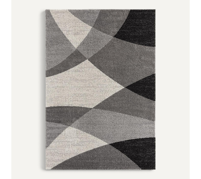 Tapis Pearl Moderne Salon Découpe Contour, Gris, 120x160 Cm