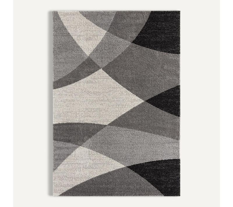 Tapis Pearl Moderne Salon Découpe Contour, Gris, 160x220 Cm