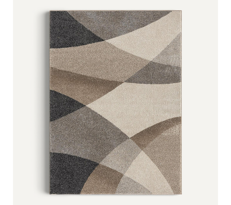 Tapis Pearl Moderne Salon Découpe Contour, Beige, 80x140 Cm